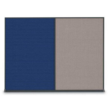 United Visual Products Double Door Radius Plus Corkboard, 48"X UV8003PLUS-WHITE-CLOUD